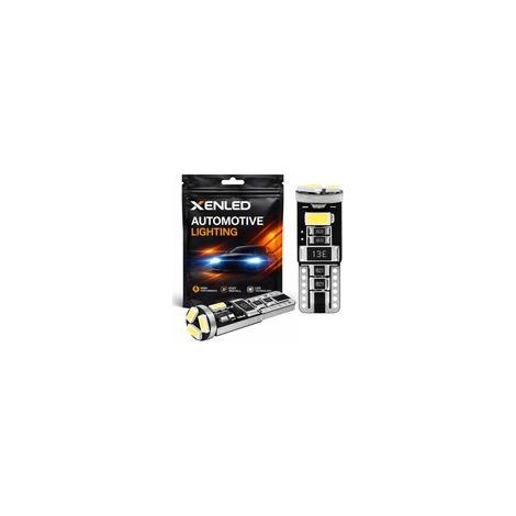 2 x AMPOULES 5 LEDS (5730) CANBUS SSMG - T10 W5W Sans erreur au tableau de bord - 12V BLANC