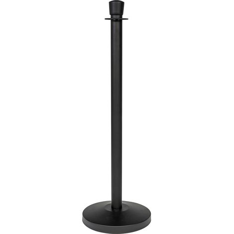 Potelet pour tapis rouge - Noir - Tête ovale