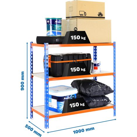 Metallregale KIT MADERCLICK PLUS 3/500 900  BLAU/ORANGE/HOLZ