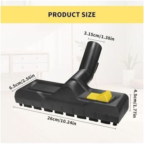 35-mm-Bodenbürste für Kärcher WD3, WD4, WD5, WD6, Ersatzteil. Der Bürstenaufsatz ist für trockene/nass Böden austauschbar. (1/5)