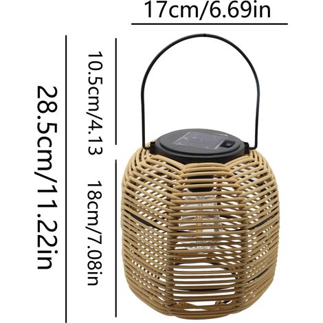 Lanternes en rotin et fer forgé à énergie solaire, lampes en rotin, éclairage d'ambiance, décorations de cour, luminaires de jardin, éclairages décoratifs (1/4)