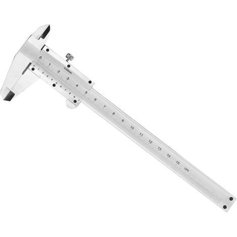 Calibro professionale in acciaio inox, campo di misura 0-150 mm, con calibri di profondità per diametro interno ed esterno e micrometri. (1/5)