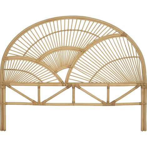 Vente-Unique – Tête de lit 160 cm en rotin naturel – Design artisanal – Dimensions 165 x 130 x 4 cm – 2 places – Livré monté (1/4)