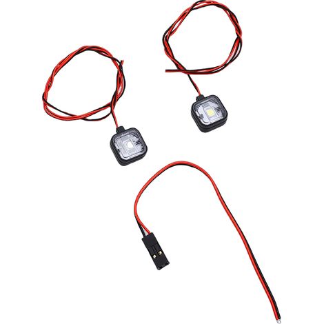 Phares LED pour voiture télécommandée, projecteurs avec support métallique réglable, bande lumineuse clignotante de 12 mm de diamètre, couleur blanche. (1/5)