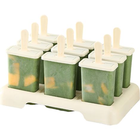 Popsicle Molds 9 Pcs Popsicle Mould PP Ice Pop Molds BPA Free Popsicle Mold Easy Release Reusable Ice Popsicle Maker (1/5)