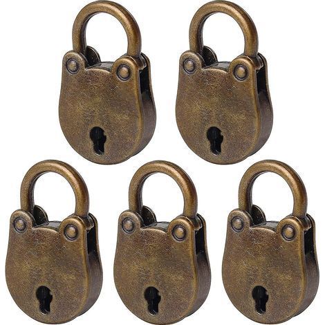 Lot de 5 petits cadenas anciens avec clé. (1/5)
