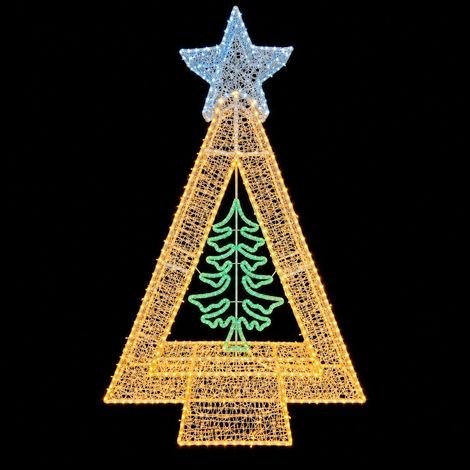 Ad Trend Albero di Natale Luminoso 1482 LED da Esterno 130x130xH205 cm – Decorazione Natalizia (1/2)