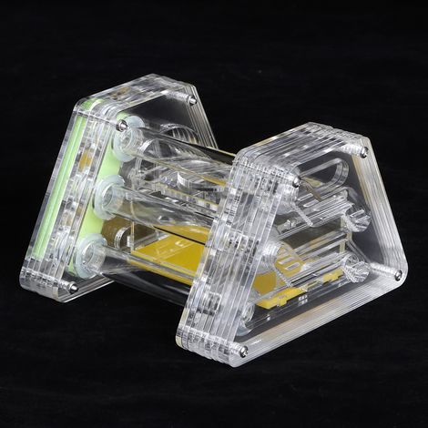 Nid d'élevage transparent en acrylique pour fourmis, avec système d'hydratation et d'alimentation. Abri pour insectes. (1/5)
