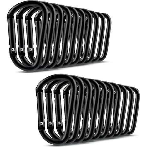 KLVGTIFS PU - Lot de 20 petits mousquetons, anneaux en D multifonctionnels en aluminium (1/5)