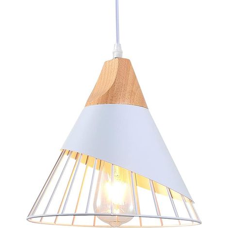 Verstellbare weiße Pendelleuchte für Kücheninseln, industrielle Holzleuchte für Esszimmer, Wohnzimmer, Schlafzimmer, Flur oder Bar.