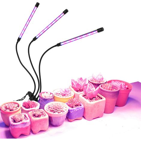 LED-Pflanzenlampe für Zimmerpflanzen – Flexibel mit 5V-USB-Timer – Blau/Rotes Licht – 65 cm Schwanenhalsklemme (1/5)