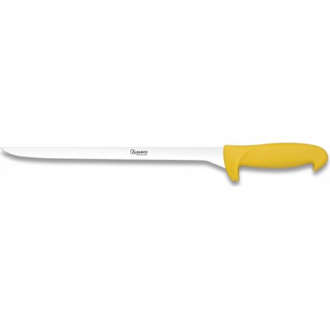 Schinkenmesser Martinez Albainox mit Mango ABS gelber Farbe und Edelstahlklinge 30 cm, in Präsentationsblister 17139