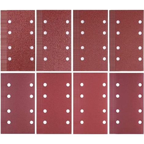 80 Feuilles Abrasives pour Ponceuse,93 x 185 mm Feuilles Abrasives Ponceuse Papier Ponçage,Papier Abrasif pour Ponceuse à Souris pour Ponceuses Bosch Multi-Sander,grains 40/60/80/120/180/240/320/400