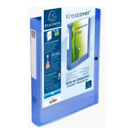 EXACOMPTA CARPETA DE PROYECTOS KREA COVER 40MM CIERRE CON CLIP A4 PP AZUL