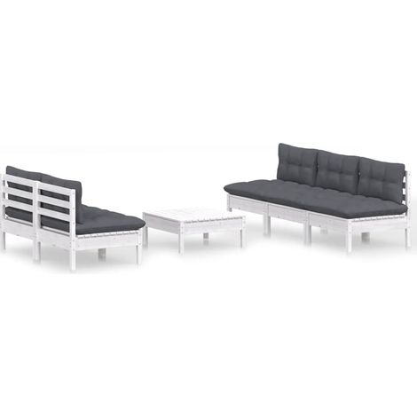 Maison Exclusive - Set Divani da Giardino 6 pz con Cuscini Antracite Legno di Pino (1/5)