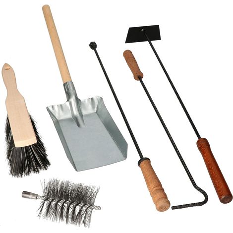 KOTARBAU Serviteur de cheminée 5 pièces avec tisonnier, balai, pelle, balai
