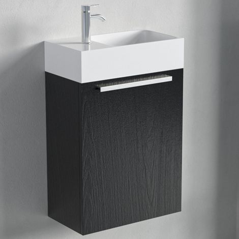 LOMAZOO meuble lave-mains Bombay chêne noir - 40cm (1/5)