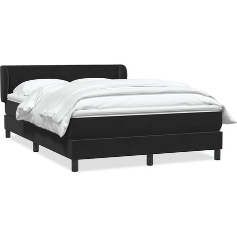 Maison Exclusive - Giroletto a Molle con Materasso Nero 160x210 cm in Velluto