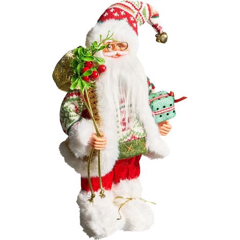 Decorazione di Natale Babbo Natale Figura in piedi Rosso e Verde Mosvatn