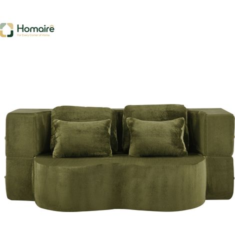 Grünes Mosaik-Sofa mit Federkern 198 x 60 x 76 cm HOMAIRE (1/5)