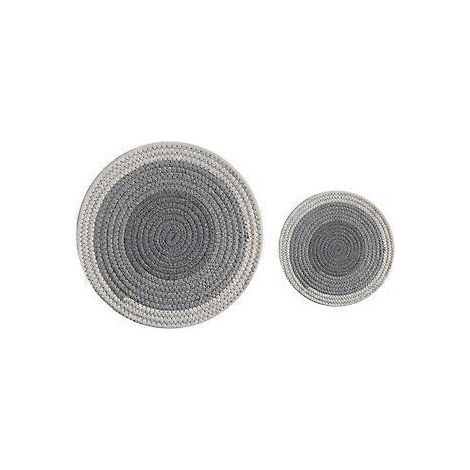 2 Stück runde, wasserabsorbierende Platzsets aus gewebtem Baumwollseil mit wärmeisolierender Wirkung
