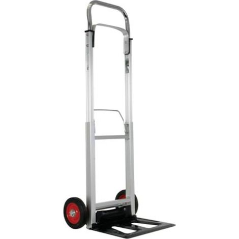 Toolland Chariot à main en métal pliable avec roues en caoutchouc, diable de transport léger pour charges jusqu’à 80 kg, chariot pliant avec poignée réglable pour maison, bureau ou atelier, argent (1/3)