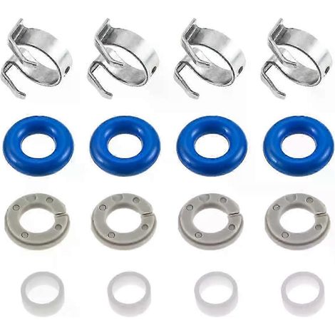 Kit de réparation de joints d'injecteurs de carburant (4 jeux) compatible avec : Ford Escape 2013-, Ford Fiesta 2014-, Ford Fusion 2013-2014, Ford Transit Connect 2014-