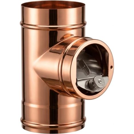 MAKA Modulo Regolatore di Tiraggio Canna Fumaria Doppia Parete Aria Inox Rame Ø 100 mm (esterno 150) (1/5)