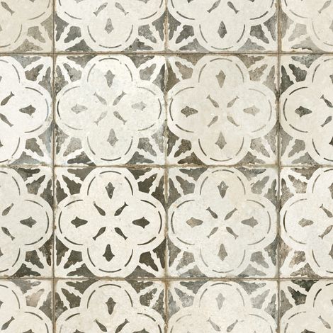Carrelage Vintage effet Carreau ciment Noir 45x45x0,95 cm Calenza - Sol et mur intérieur (vendu par carton de 1 m²) - RO'MA CARRELAGE