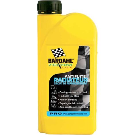 Bardahl – Anti fuite radiateur 1 litre – Liquide de refroidissement pour colmatage fuites – Action immédiate et préventive – Compatible circuits de refroidissement