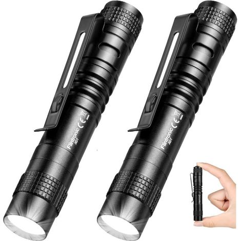 Lampe Torche, 5PCS Mini Lampe de Travail, Lampe de Poche LED portable 200 Lumens de 2AAA Piles Alcalins Alimentation Pour Bricolage, Travail et Éclairage de Secours (1/5)