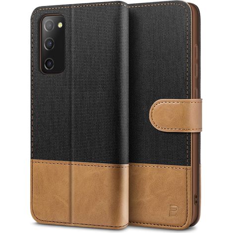 Coque pour Galaxy S20 FE, Etui pour Galaxy S20 FE 5G Housse en Cuir de Protection, Portefeuille en Cuir Polyuréthane, Crochet, Pochette pour Monnaie, Fermeture Magnétique, Noir (1/5)