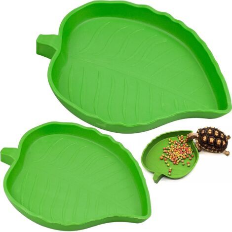 royaluxe-Lot de 2 Feuilles en Forme de Nourriture en Eau Bols Reptiles Bol Alimentaire Reptiles Bol Alimentation Reptiles Bols Reptiles Bols Petits Reptiles pour Reptiles, Serpents, Tortue, lézards (1/5)