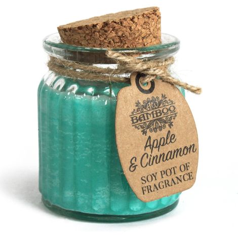 Pot de bougie parfumée pomme et cannelle soja- Vendu par 1 (1/4)