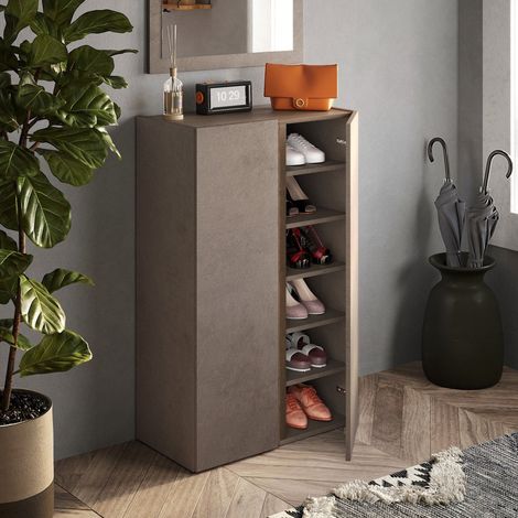 Armadio Multiuso 2 Ante Predore, 5 Ripiani, Apertura Manuale Made in Italy, 2 Ante, 70x111h cm Marrone Bronzo (1/5)