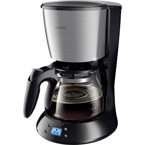 Philips HD7459/20 Daily Cafetière acier inoxydable, noir Nombre de tasse=15 écran, minuteur (1/4)