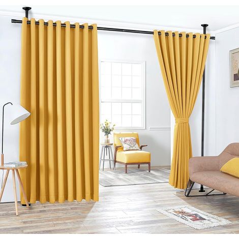 Tringle Rideau sans Percage 120-300 cm (H) × 70-245 cm (L) – Paravent Intérieur Amovible & Séparateur de Pièces – Élégant, Robuste & Sans Outils