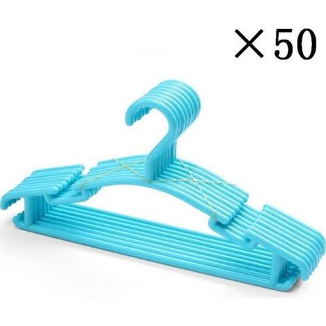 Cintres Pour Bébé - 27 x 15 cm - Plastique - Bleu - Lot De 50 (1/3)