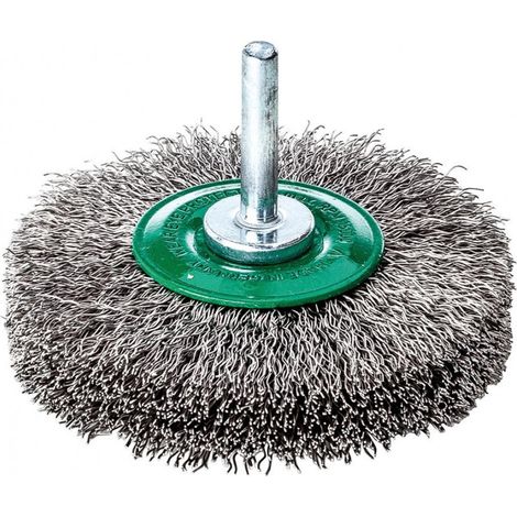 Spazzola tonda V4A ondulata con gambo 50x10x02mm