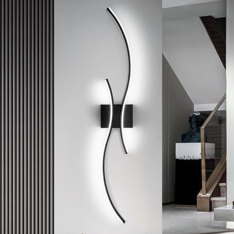 Applique murale moderne à arc, lampe murale LED, lampe de chevet d'intérieur, plafonnier, lampes décoratives, 60 cm x 15 cm (blanc froid, 6 000 K) (1/5)