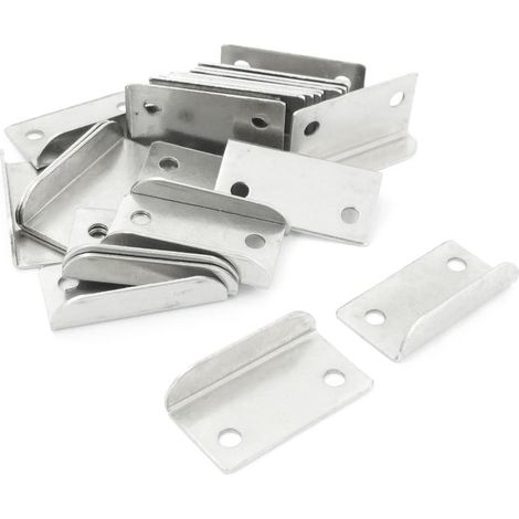 Türbeschlag/Schließblech für Schubladen, abgewinkelt, aus Metall, silberfarben, 25 Stück de