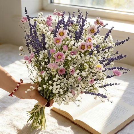 65 bouquets de fleurs artificielles lavande et tournesol