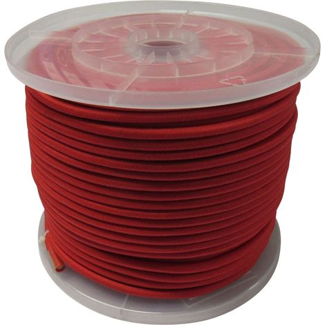 Elastic Bungee Rope Shock Cord 8MM Red (100M Reel Elasticated Tie Down)