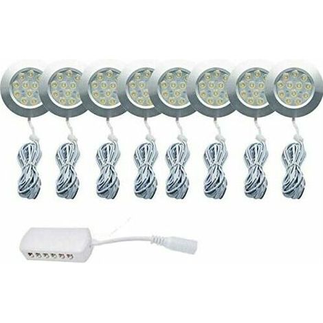 8pcs 12V3W Spot LED Lampe ultra fin pour campingcar camion caravane bus, convient à la garderobe, aux armoires de cuisine, au placard, à la bibliothèque couleur blanch Nature 6000K (1/5)