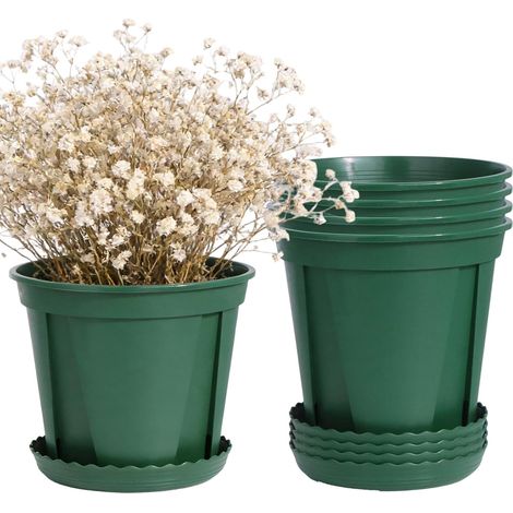 5 teilig mit Wasserablauflöchern Blumentöpfe für Garten
