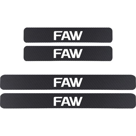 (Logo blanc,inscription FOR FAW) Pour FAW Besturn T99 T77 Hongqi H9 HS5 HS7 HS9 H5 HS3 : autocollants de seuil de porte/pédale en fibre de carbone,accessoires auto (1/3)