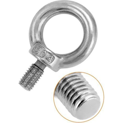 Anneau De Levage - Acier Inoxydable 304 - Filetage M8 - Pour Applications Maritimes Et Industrielles - 20 Pièces (1/5)