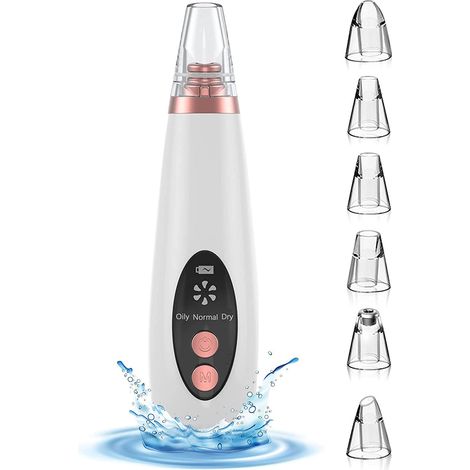 Aspirateur de pores pour le visage, extracteur de points noirs, modèle 2021 professionnel électrique rechargeable USB, outil anti-acné - 3 niveaux de puissance d'aspiration (1/5)