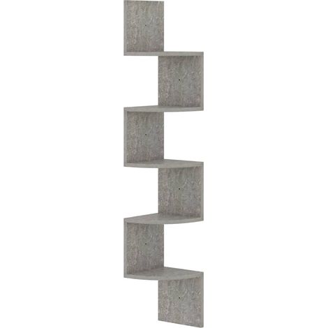Maison Exclusive - Wand-Eckregal Betongrau 19x19x123 cm Holzwerks