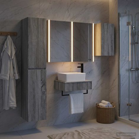 vidaXL Bathroom Furniture Set 5 pcs Grey Sonoma (1/5)